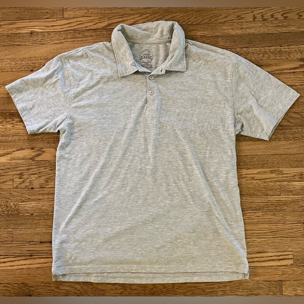 True Classic Cotton Polo Shirt Gray XL